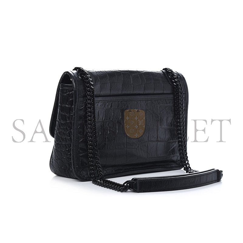 YSL NIKI BABY CHAIN BAG IN CALFSKIN CROCODILE EMBOSSED 633160 (21*16*7.5cm)